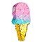 Ice Cream Pinata for Birthday Decorations, Summer Party Supplies (Small, 16.4 x 7.6 x 2.9 In), For Ages 3+